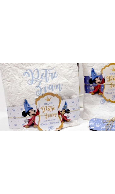 Trusou de botez Mickey Mouse personalizat grafic prin coasere cu imagini Disney Royal The King 14